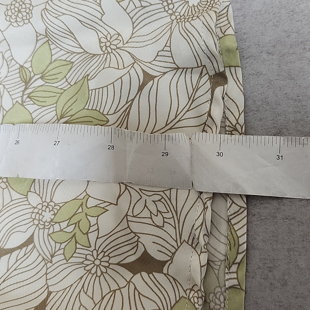 Kate Hill Size 16W Light Floral Print Silk A-Line Skirt light green/white - Picture 6 of 7